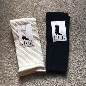 HUE Leg Warmer Sets in Black & Ivory OS NWT